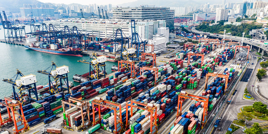 Container Cargo freight ship Terminal in Hong kong, China Container Cargo freight ship Terminal in Hong kong, China